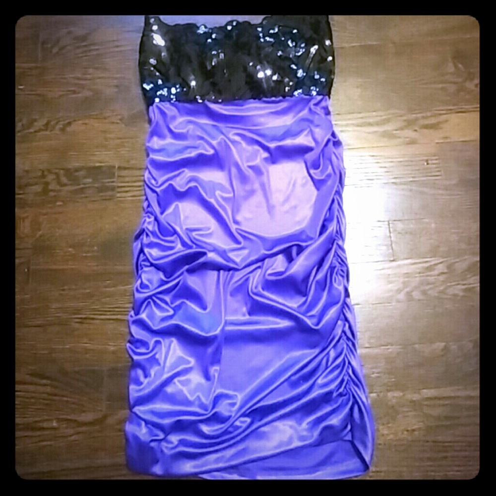 Strapless Dress Black and Purple